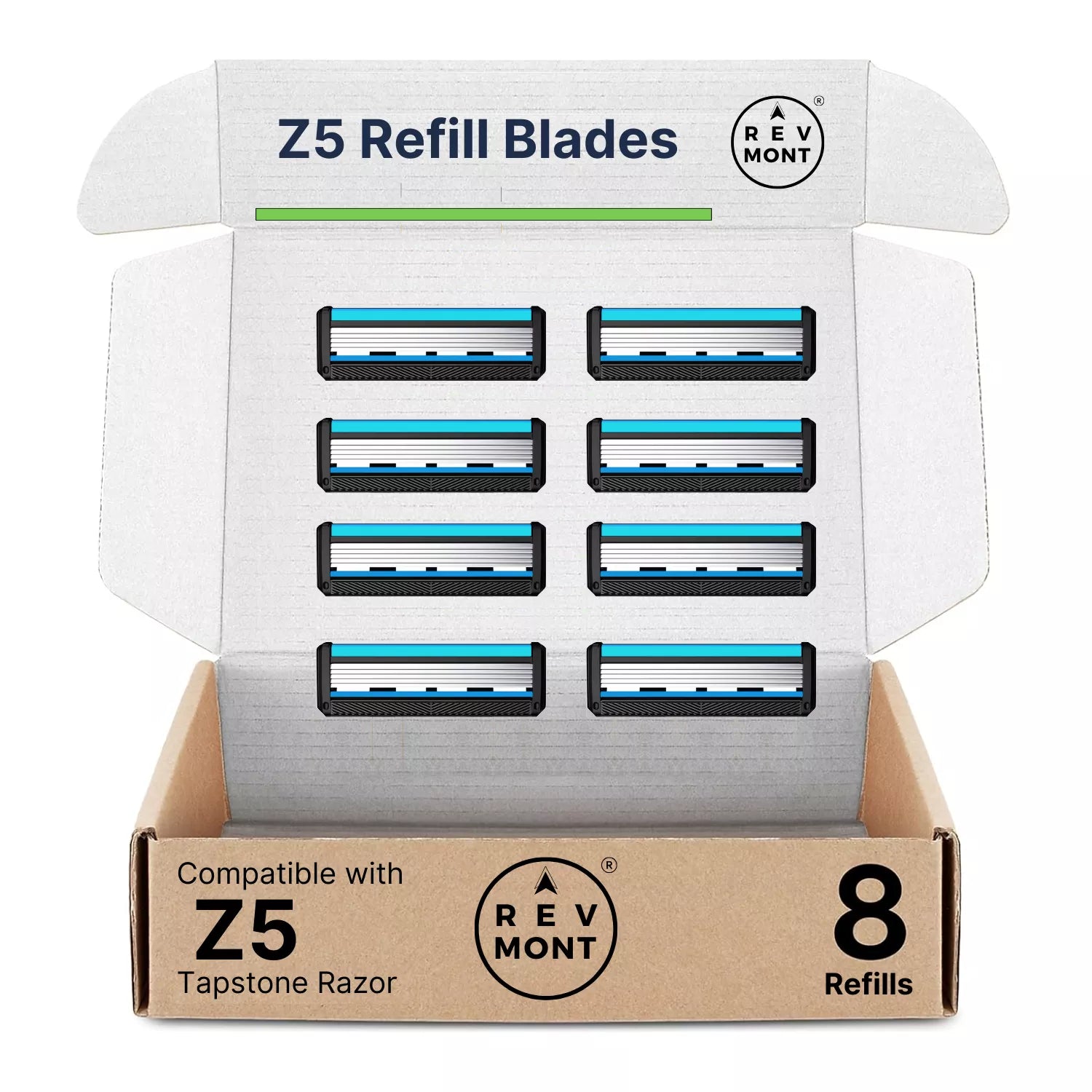 Box of Z5 Refill Blades by RevMont with Eight Refills.